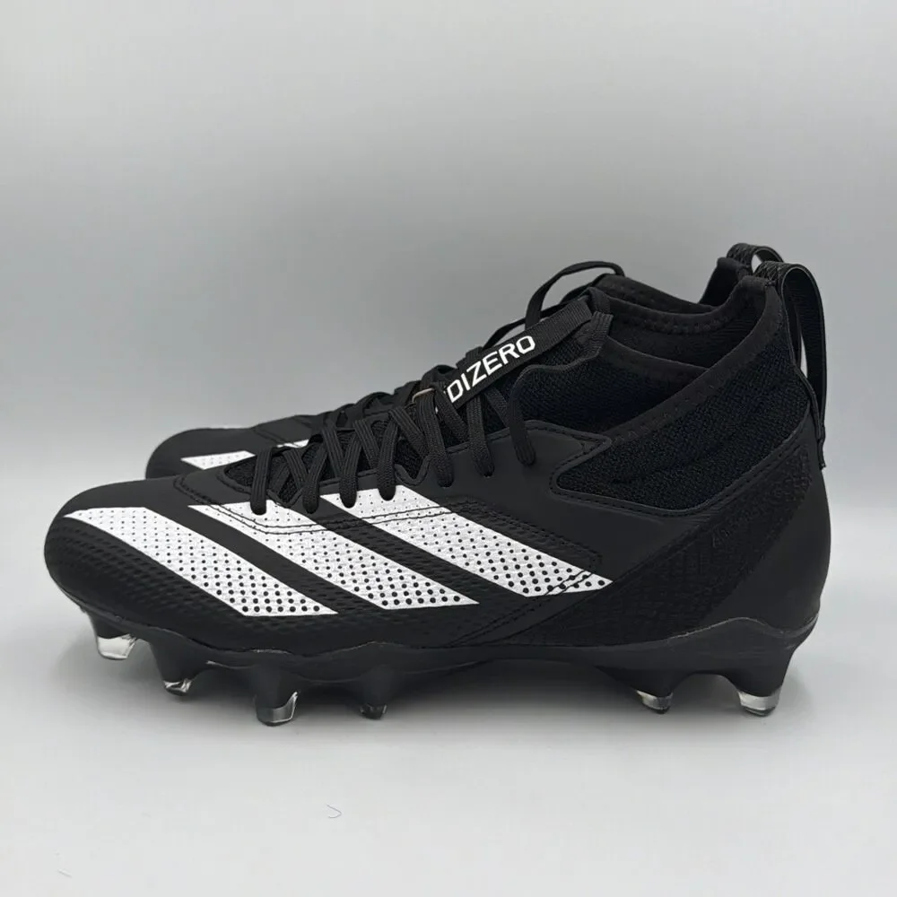 Adidas Adizero Impact Black/White Football Cleats Shoes IE1413 Men's Size 8 NWT